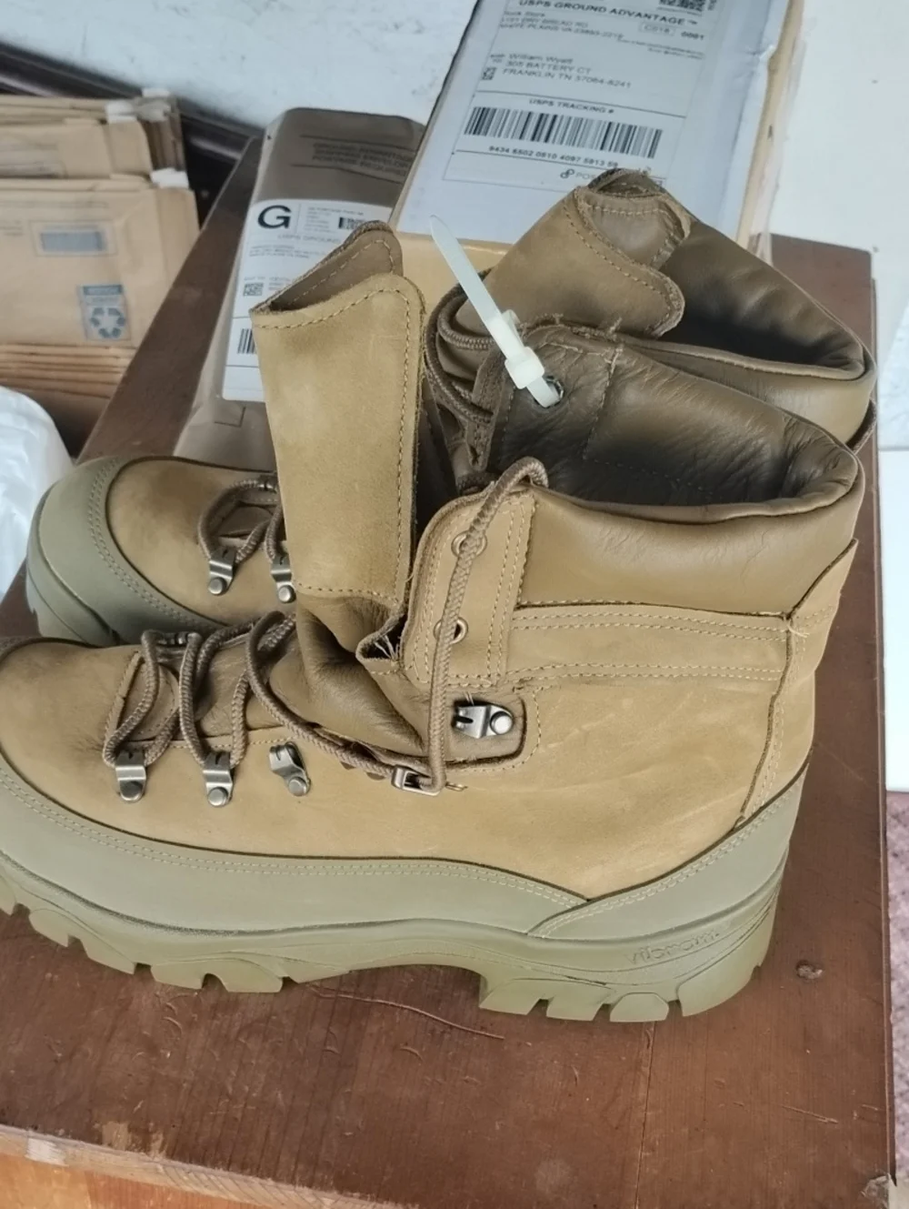 Tactical Military Style Lace-Up Boots in Olive Tan